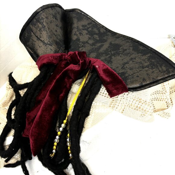 Rubies Pirate Hat with Dreds and Beads - Picture 13 of 13